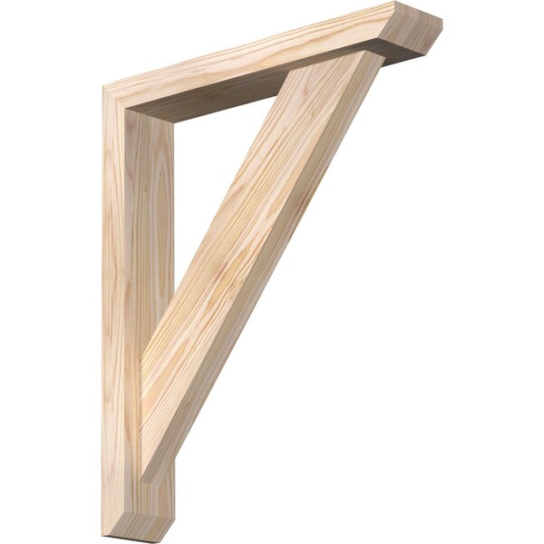 Ekena Millwork Traditional Slat Smooth Bracket w/ Offset Brace, Douglas Fir, 3 1/2"W x 18"D x 22"H BKT0402X18X22TRA06SDF - main